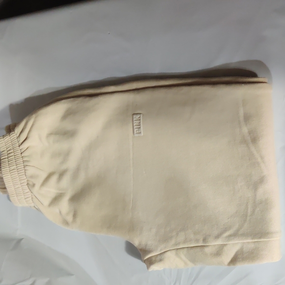 Victoria's Secret PINK XS Joggers BEIGE NWOT - Picture 1 of 5